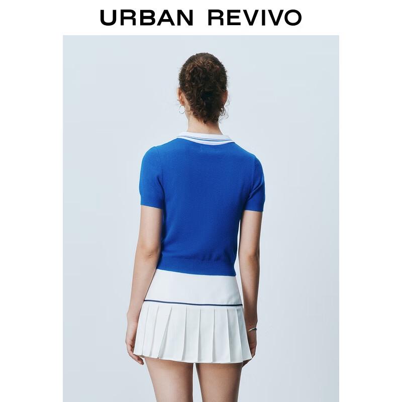 UR Women's Color-Block Letter Short Sleeve Knit Top