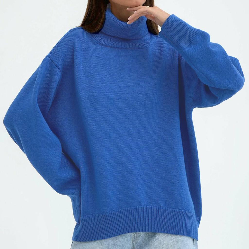 Women's  Winter Sweat  Oversized Turtleneck Sweater ,  Cozy Casual To Formal Formal Wear, White Sweater  Relaxed Fit for Lay