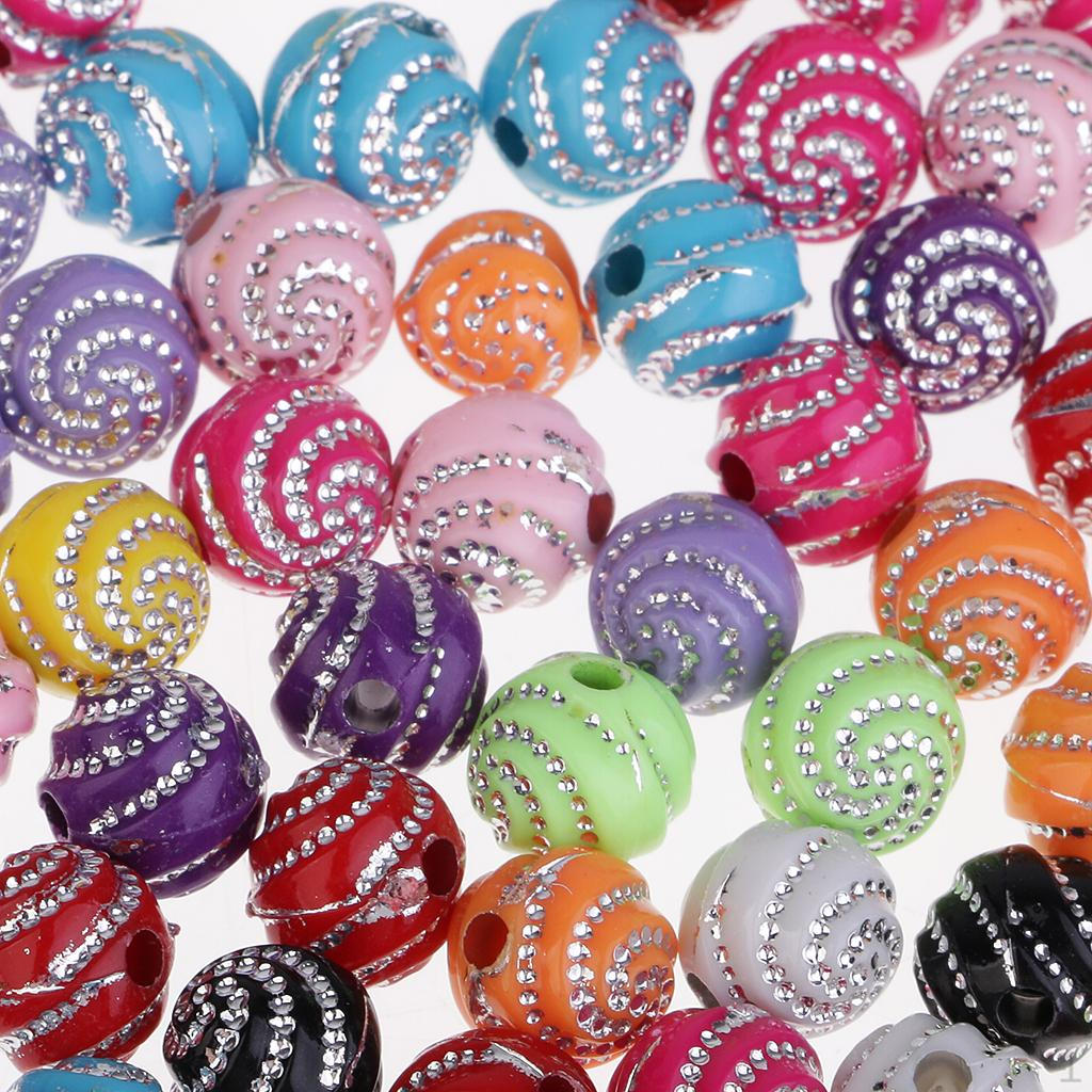100x Colorful Resin Round Loose Beads for Jewelry Making Craft 8mm