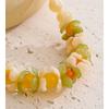 Yhpup New Handmade Jewelry Spring Color Resin Acrylic Flower Round Beads Chain Sweet Necklace Waterproof Fashion Accessories
