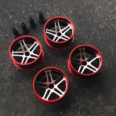 Mini 4WD Roți din Aluminiu Set de 4 (Diametru Roată 23.6mm) 5D (roșu)