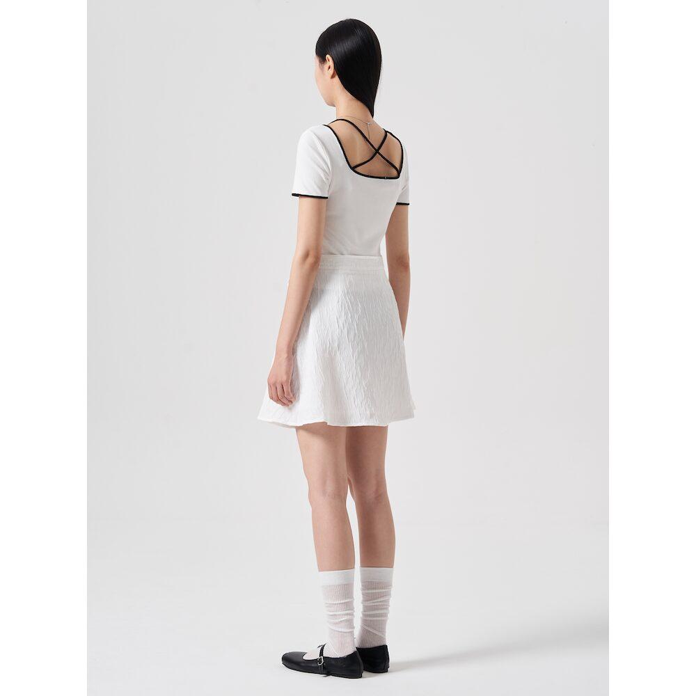 8SECONDS Jacquard Mini Skirt White (164727Gy11)