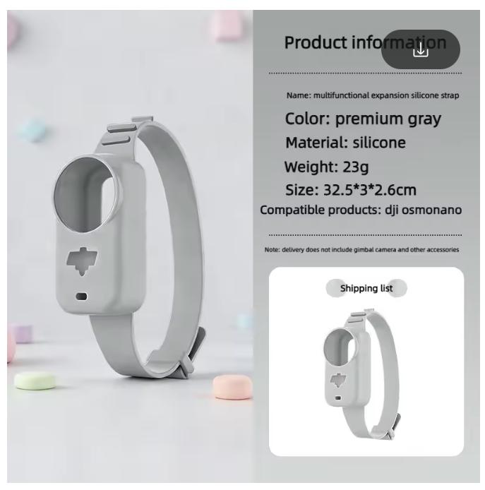 DJI Osmo Nano Silicone Wrist Strap Adjustable Hand Wrist Band Sports Camera Mount Wristband DJI Osmo Nano Camera Accessories