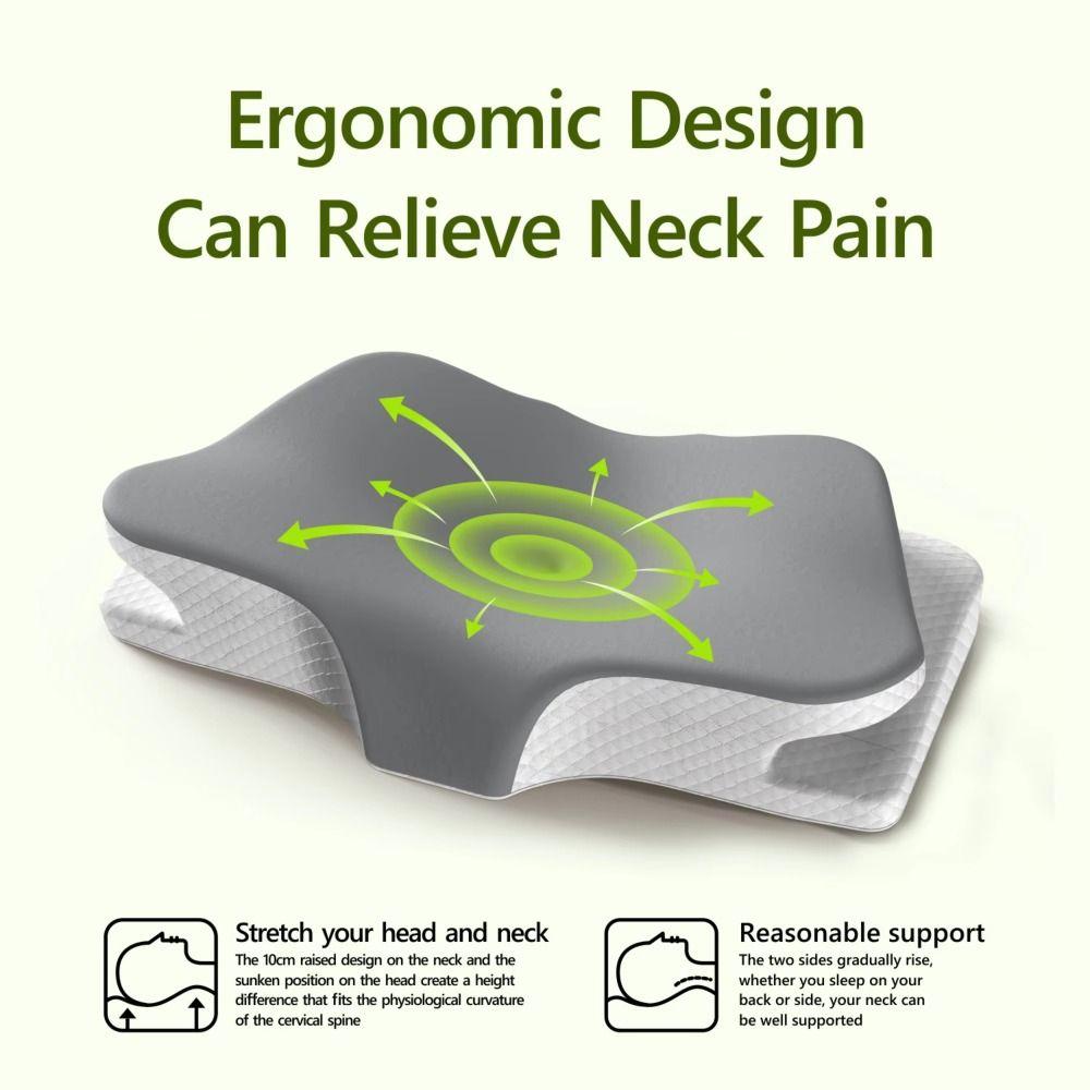 Butterfly Shaped Ergonomic Neck Pillow Slow Rebound Neck Guard Pillow  Cervical Protection