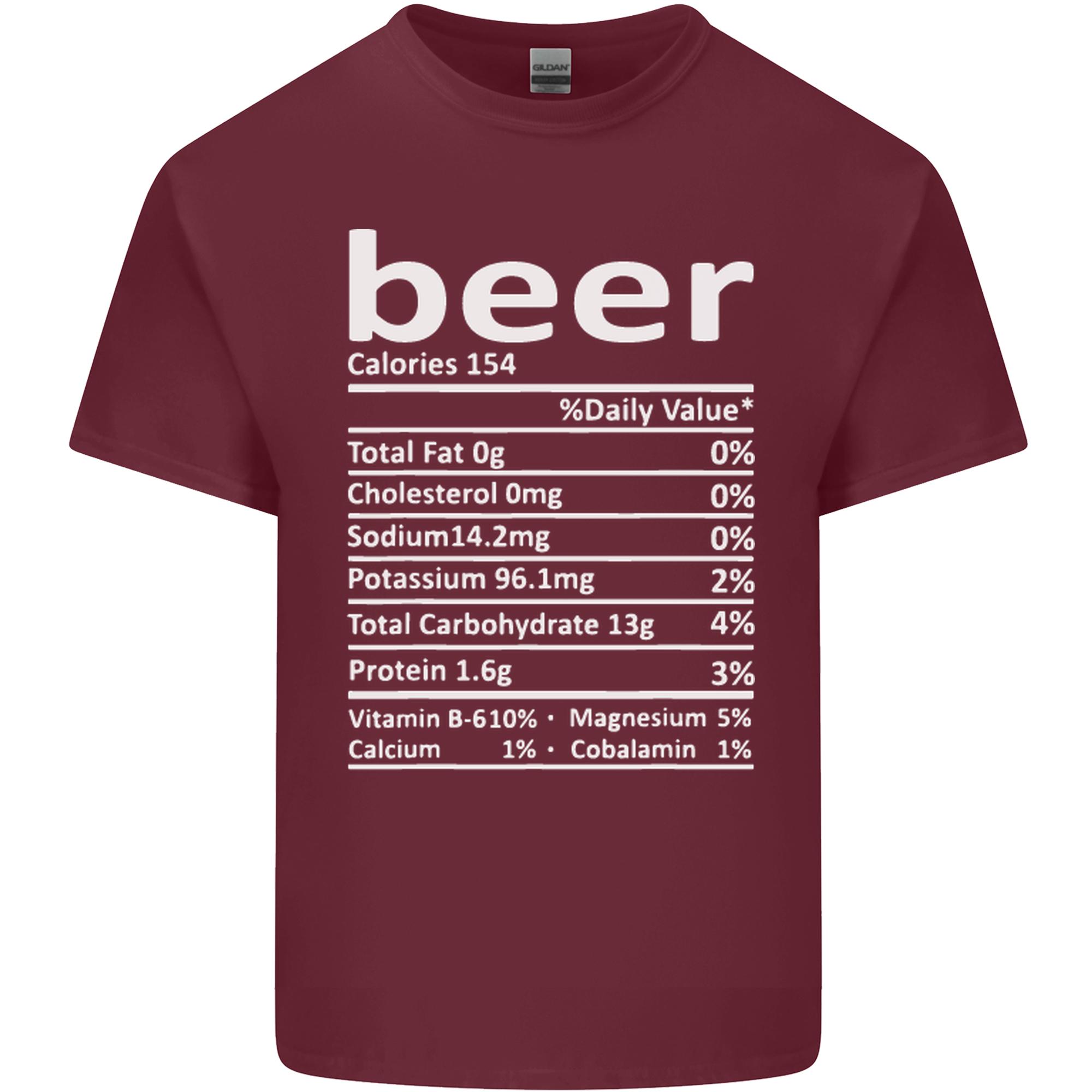 Funny Beer Nutritional Facts Alcohol Unisexs Light Cotton TShirt S