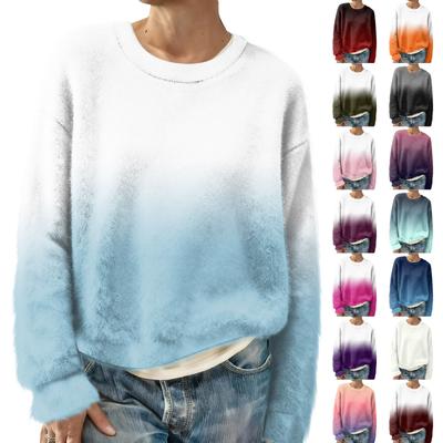 Women's Fashion Casual Round Neck Long Sleeve Top Printed Pullover Sweatshirt