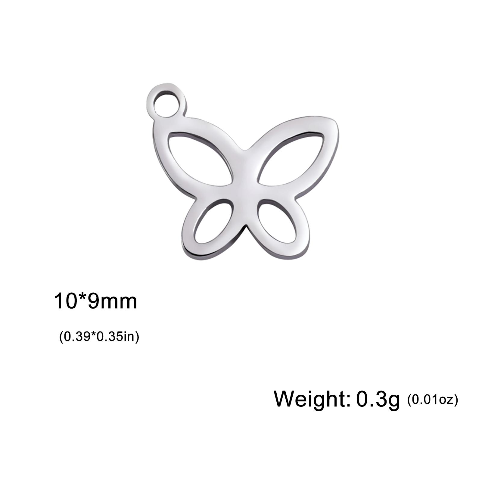 5 Pieces of Animal Stainless Steel Jewelry Made of Dragonfly Butterfly Cat Elephant Dolphin DIY Bracelet Accessories as Gifts