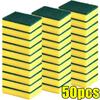 50/2Pcs Kitchen Dishwashing Soft Sponge Absorbent Clean Rub Pot Rust Scouring Pad Removing Kits Household Cleaning Brush Sponge