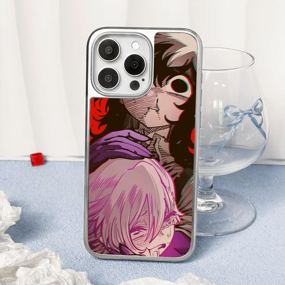 Bibian Player Y2k Anime Girl Design Phone Case for iPhone 16 15 14 13 12 11 Pro Max Sheepskin Silver-edged Protective Case