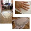 Cream Color Irregular Carpets for Living Room Ins Soft Fluffy Bedside Rugs Oval Bedroom Rug for Children Washable Big Size Mats