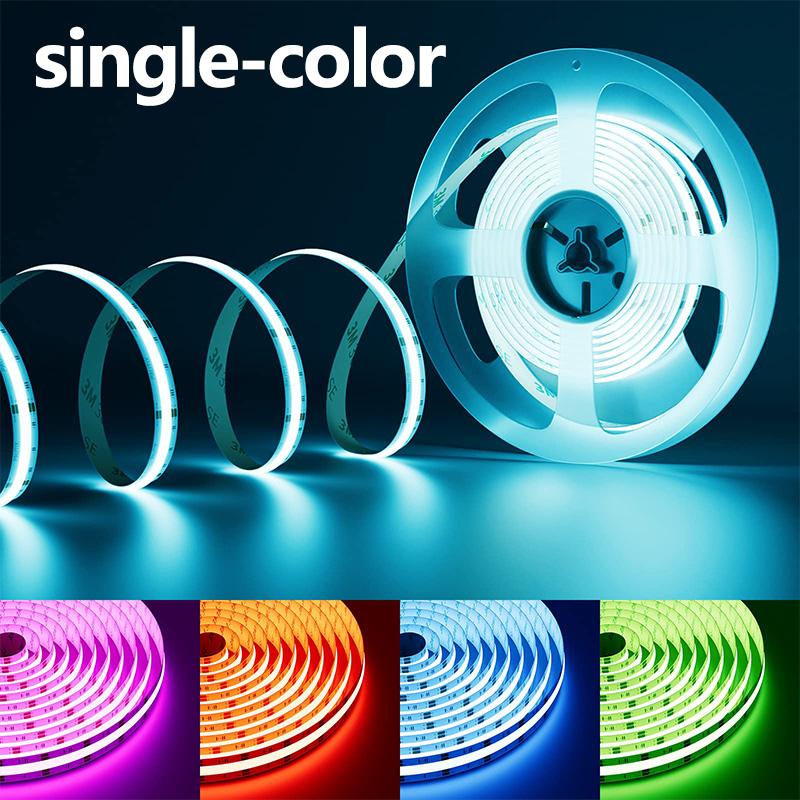 5V RGB COB LED Strip Light USB Flexible Tape with APP Control, Music Sync, Remote for TV Backlight Bedroom Cabinet DIY Decor