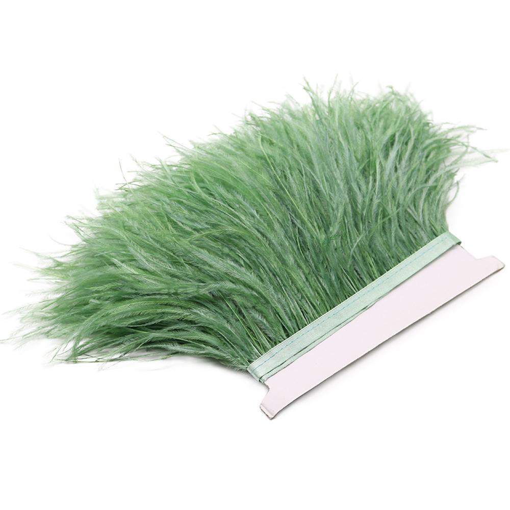 Feather1M Natural White Fluffy Ostrich Feather Trims for DIY Craft Wedding Decoration Colored Plume Ribbon Sewing dress Clothing 8-10cm