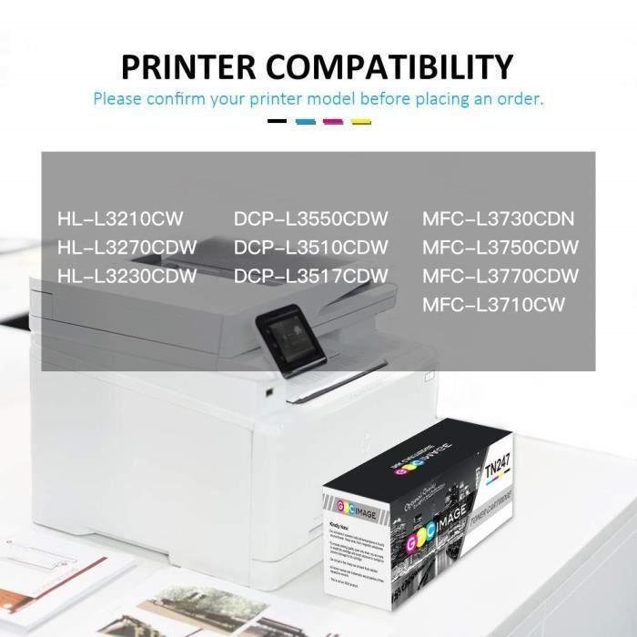 Avec Puce - GPC Image Lot de 4 Toners Remplaçant pour Brother TN247 TN-247 TN243 TN-243 Compatible pour Brother MFC-L3770CDW HL-L3