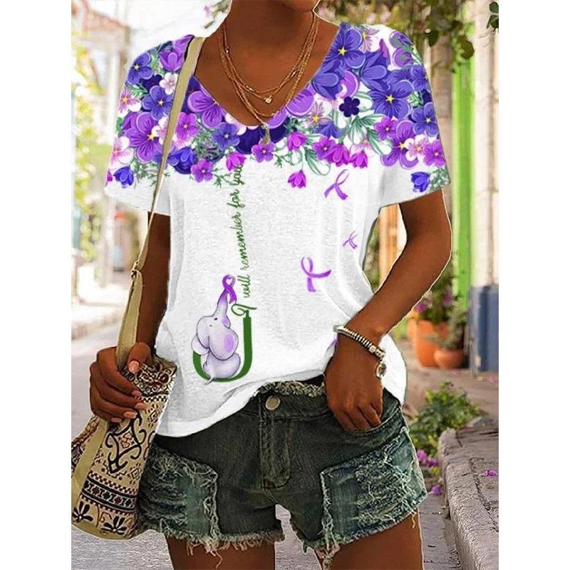 Women Tshirt Summer Colorful Print Gradient Clothing V Neck Short Sleeve Animal Tops Streetwear Fashion Oversized Girls T-Shirts
