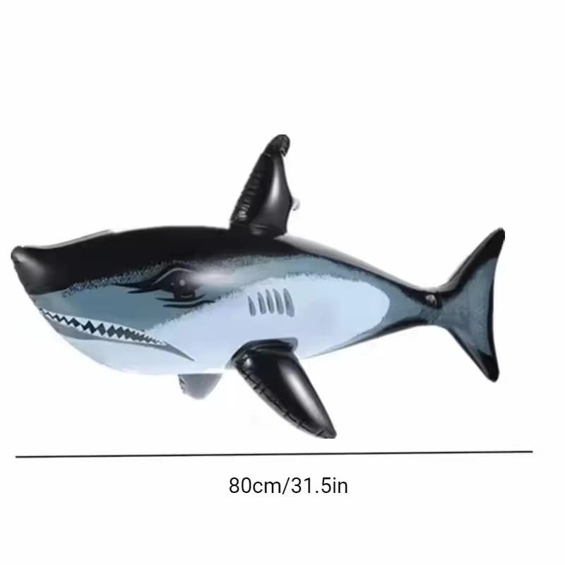 1PCS Inflatable Shark Float Toy Kids Adults Inflatable Water Swimming Pool Simulation Whale Fish Animals Toys Pool Gift  Fun Toy