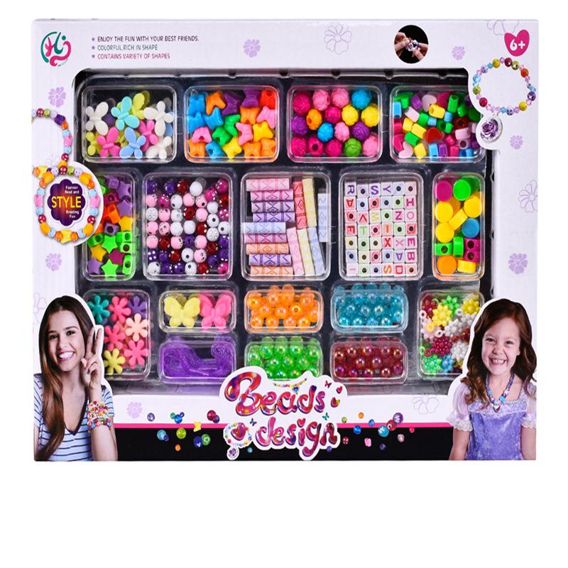 DIY Innovative Handmade Beads Plaything Girl Making Bracelet Necklace Beaded Jewelry Problem-Solving Learning-Enhancing Playthings for Children