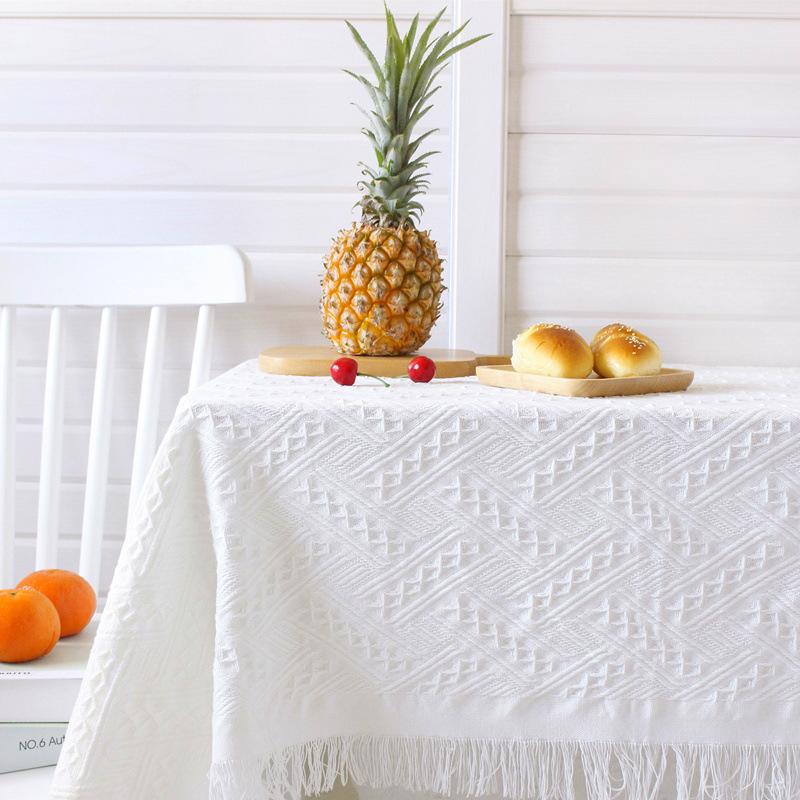 Tablecloth White Thickened Versatile Dormitory Dressing Table Dust-Proof Photography Background Cloth Picnic Dessert Table Mat