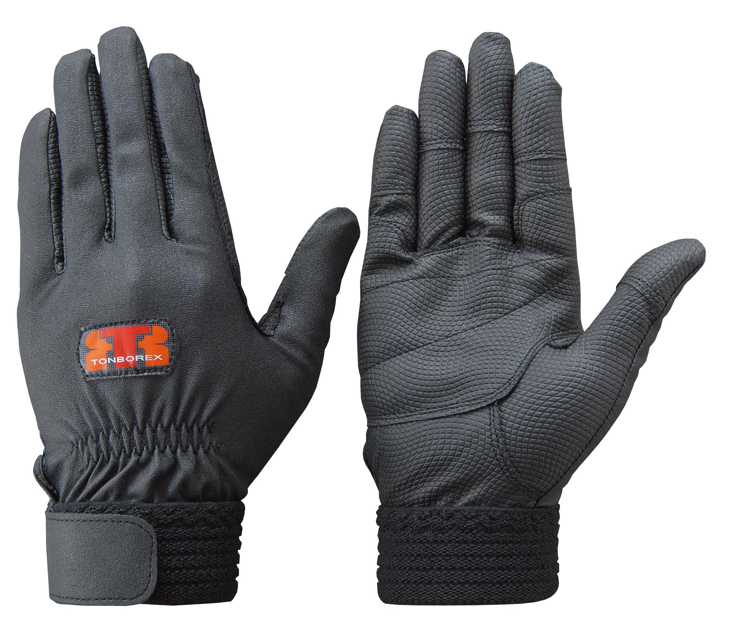 

TOMBOREX Synthetic Leather Size for Light Fire Brigade Disaster and Rescue Gloves, Washable, E-831, Black, L, Work, Firefighting, Training, чёрный