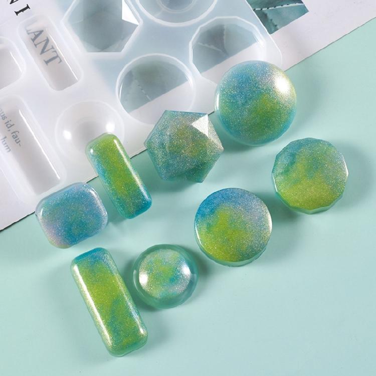 Geometric Round Rectangle Earring Pendant Mold Keychain Mold for Luggage Bag