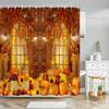 Fall Thanksgiving Shower Curtains for Bathroom Autumn Farmhouse Red Truck Maple Leaf Washable Fabric Bath Curtain Bathroom Decor