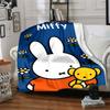 Miffy Print Flannel Blanket High Quality Warm Comfortable Cover for All Seasons Perfect for Gifts Home Decor
