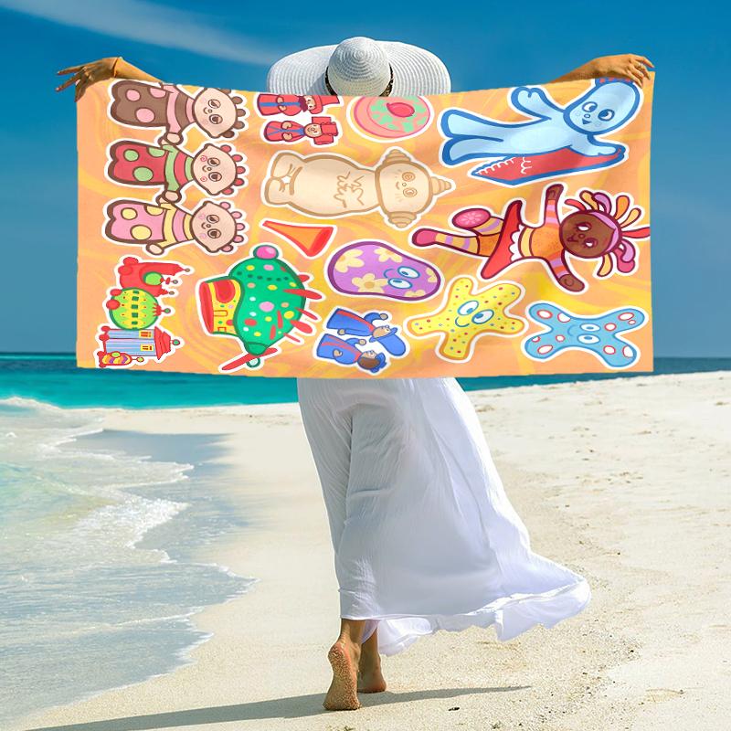 1Pc Colorful Creatures Collection Beach Towel Microfiber Beach Towel Thin Absorbent For Beach Swimming Yoga Bath Sports 0917247