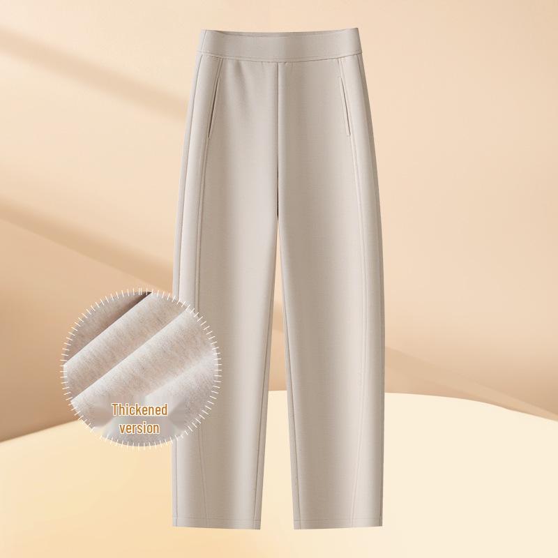 

Women s Elastic Waist Wool-Flannel Trousers with Velvet-Lined Pure Mulberry Silk Lining (2025 Winter) M