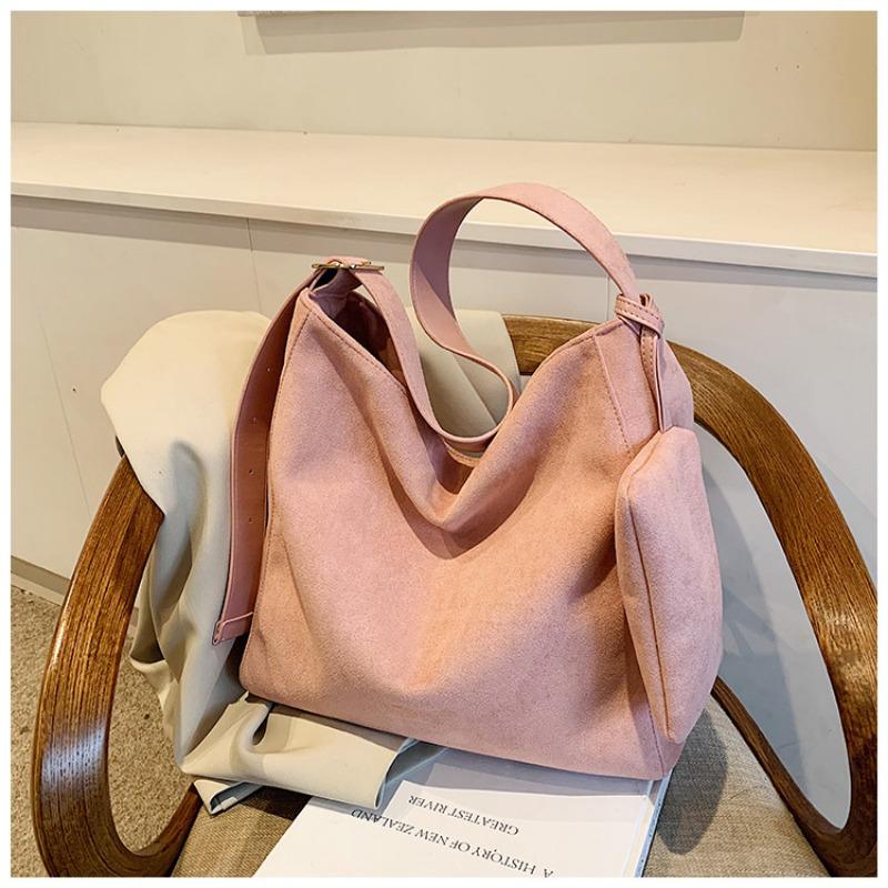 

Матовая ретро сумка-тоут женская новая осенняя модная сумка на плечо большой вместимости для通勤 женская сумка розовый