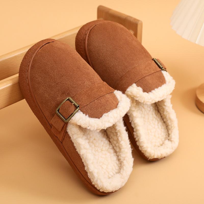 New Winter Retro Versatile Student Bread Shoes, Non-slip and Comfortable Cotton Shoes, Women's Outer Wear Velvet Warm Cotton Shoes