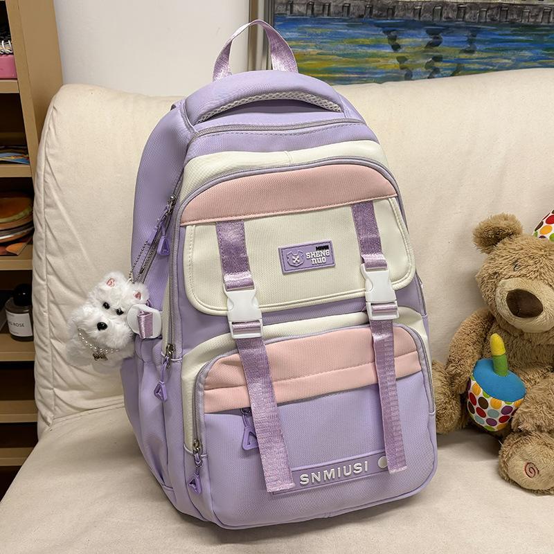 Children's Schoolbags Elementary School Girls Junior High School Color Combination High Value and Dirt Resistant Backpack
