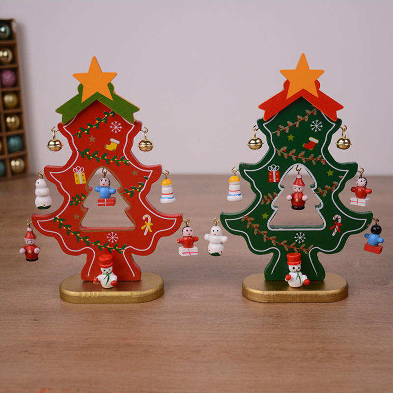 Christmas Tree Decorations Creative Desktop Ornament Lightweight Wooden For Desktop Tabletop Fireplaces Xmas Kids Gift