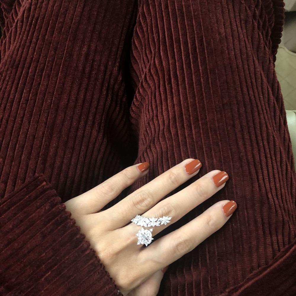 Open Ring Pure Silver Plated Sweet Gift Floral Leaf Wheat Ear Adjustable Ring for Women adjustable