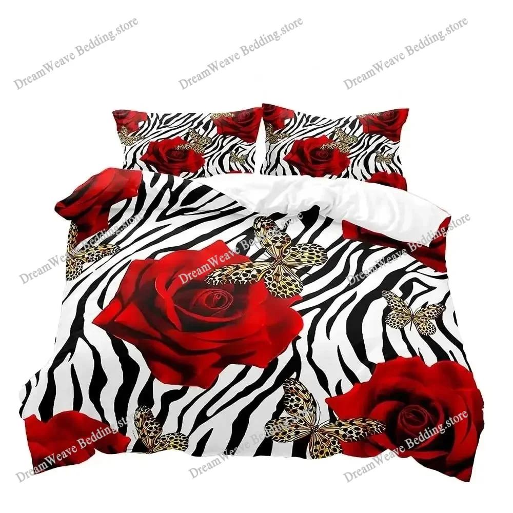 Leopard Duvet Cover Queen Bedding Sets, Black Luxury Comforter Quilt Cover,Fashion Cheetah Print Gifts for Men Women Luxury Gift