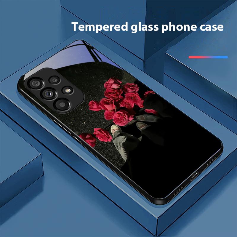 

Pink Rose Blossoms For Samsung Galaxy S10 S20 Plus S21 FE S22 S23 S24 FE S25 Ultra Black Tempered Glass Phone Case Hard Shell For Samsung S22 Pro