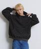 PIGMENT Dyed Stripe Line Hoodie (Charcoal)