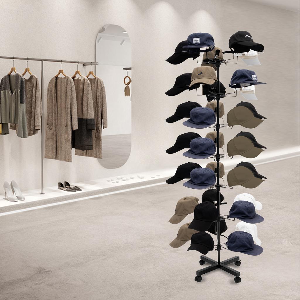 7-Tier Metal Hat Cap Display Stand Hanger Rack Rotating Adjustable 35 Hats Baseball Hat RACK Stand Organizer