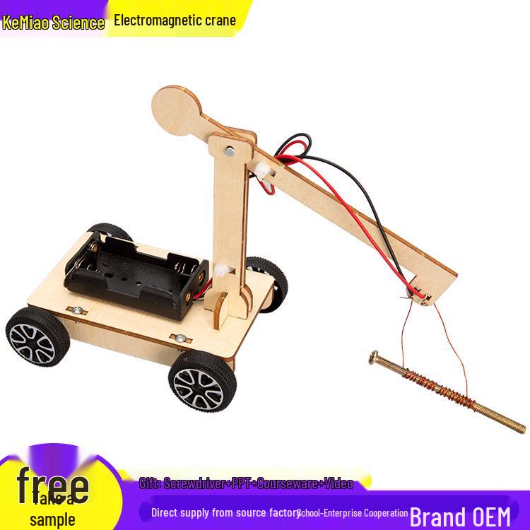 DIY Electromagnetic Crane Kit for Kids: Educational Science Experiment Toy for Primary Students