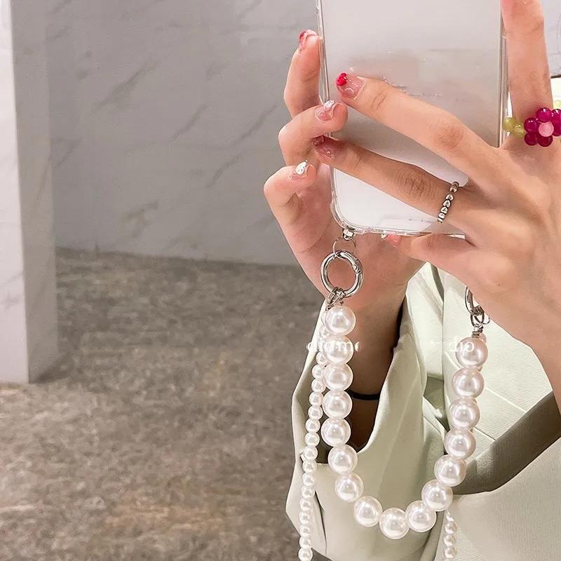 Perlenarmbänder Kette Crossbody Halskette Lanyard Handyhülle für iPhone 14 15 13 11 12 Pro Max Hülle