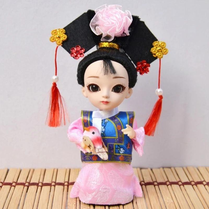 Chinese Peking Opera Mask Doll Opera Character Decoration Silk Doll Chinese Handmade Decorative Gifts Shop Decoration Doll