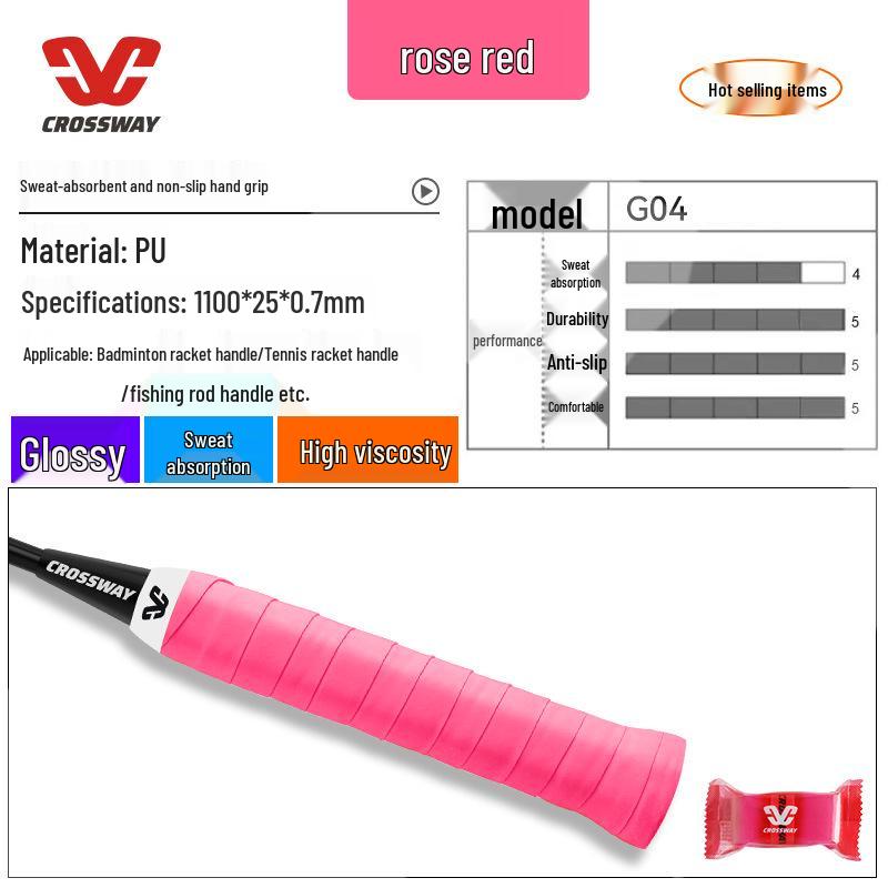 Candy Anti-Slip Sweat-Absorbent Badminton/Tennis Racket Grip - Shock-Absorbing, Individually Packed.