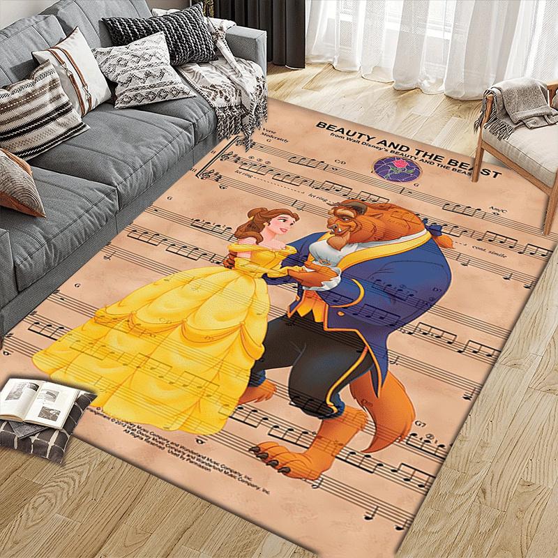 1 Stück Die Schöne und das Biest Teppich Läufer, Schlafzimmer und Spielzimmer Langlebig, Fleckenbeständig und Leicht zu Reinigen, Wohnzimmer