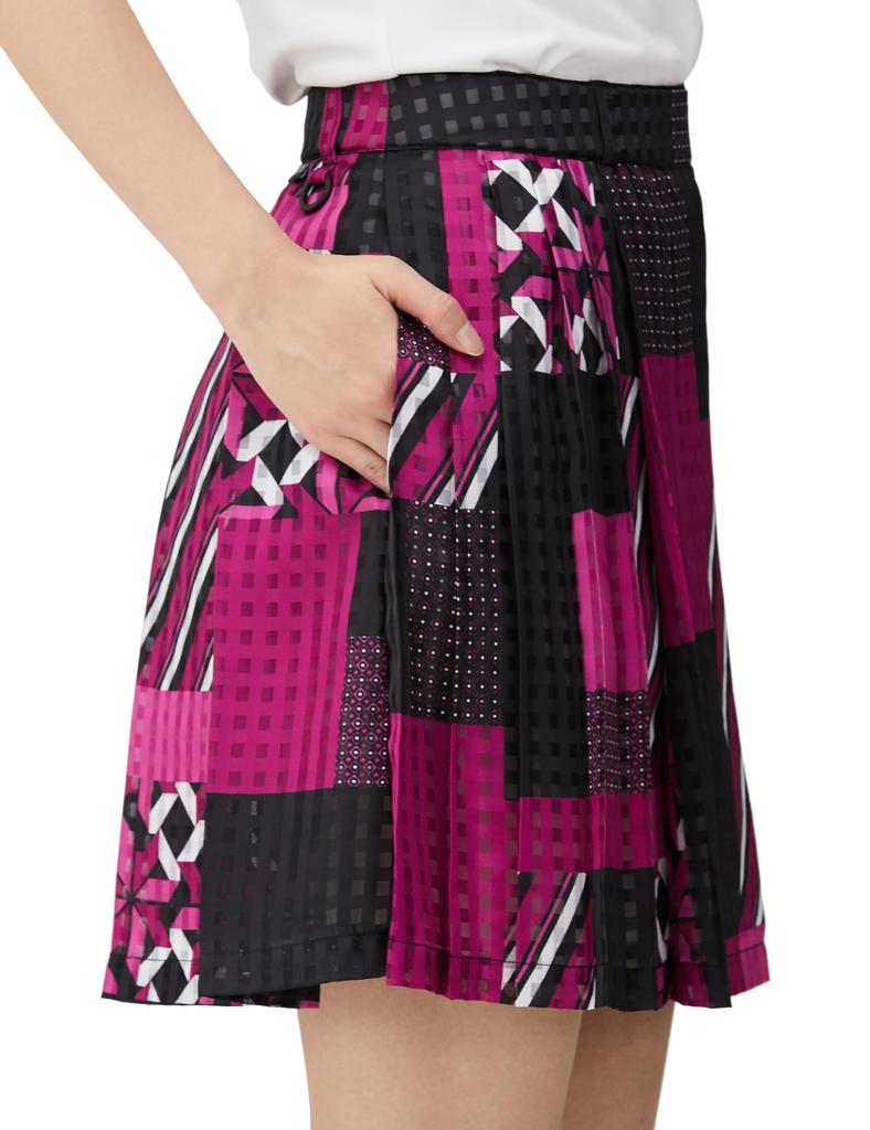 Skirt Panel Golf Base 1 [Pearly Gates] Women's (Geometric Print/Sheer Check) / / 055-3234022 091_Pink [M]