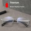 IP Electroplating Pure Titanium Men Eyeglasses Optical Prescription Myopia Customized Frame Large Face Ultralight Eyewear