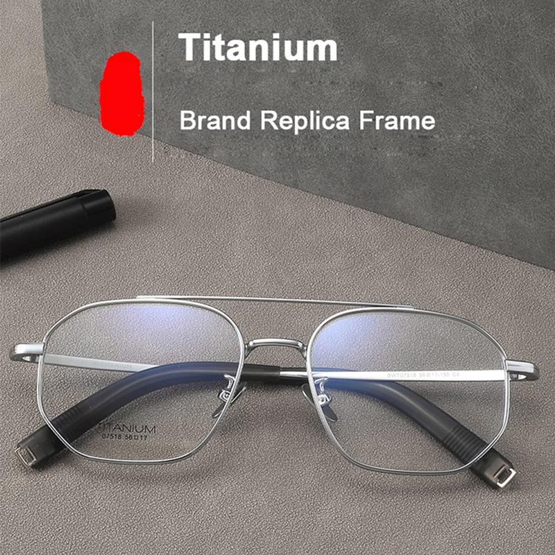 IP Electroplating Pure Titanium Men Eyeglasses Optical Prescription Myopia Customized Frame Large Face Ultralight Eyewear