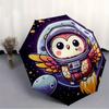 1pc Owl Astronaut Automatic Open/close Umbrella, 8-Rib sturdy structure, Portable Travel Umbrella, Parties, Everyday Use, Outdoor Accessory,