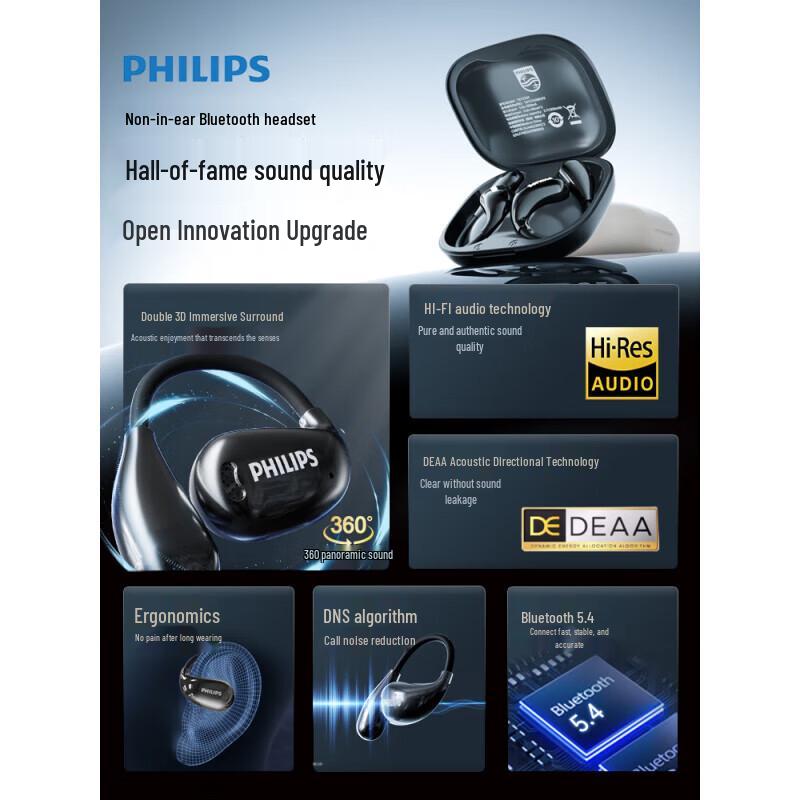 Philips TAT2769 Open-Ear Hook Bluetooth Sport Headphones