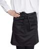 Salon Apron, Garcon Apron, Cafe Apron, Stool Apron, Solid Color, Zippered, Pocket, Unisex, 45cm Length (Black, M-L)