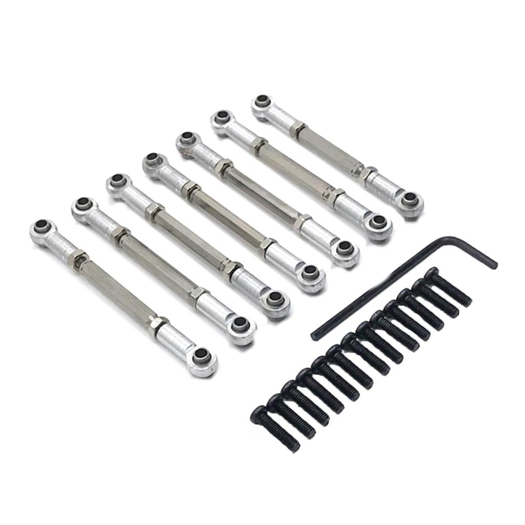 7PCS Adjustable Aluminum Steering age Servo Pull Rod Turnbuckle Metal 4001 1/10 Car Upgrade Parts