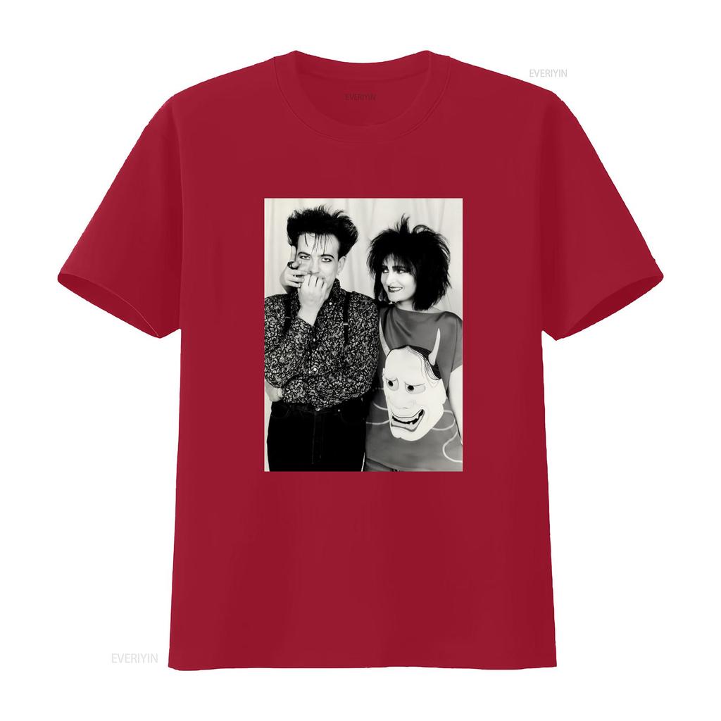 Vintage Robert Smiths and Siouxsie Sioux Print T Shirt Retro Punk Style Fashion vintage Washed Stylish Breathable