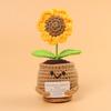 Emotional Support Crochet Sunflower Cute Knitted Flowers Potted Table Decor Graduation Gift Knitting Flower Pot Desk Accessories
